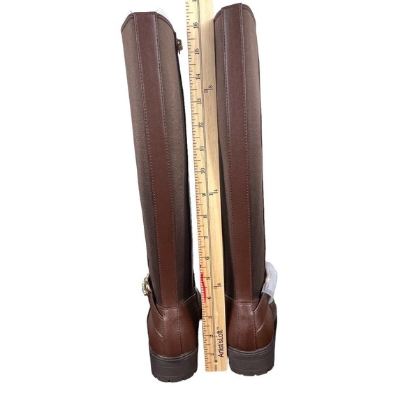 COACH FARRAH SIDE ZIP KNEE HIGH LEATHER BOOT WALNUT BROWN SIZE 7B NEW W/OUT BOX - Picture 4 of 13